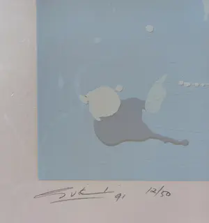 Ger van Elk - Pale London Blue, zeefdruk op fotolitho (ingelijst, groot!) kopen? Bied vanaf 395!