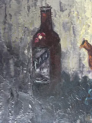 Peter Brouwer - Stilleven met fruit en flessen en potten. kopen? Bied vanaf 129!