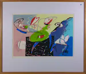 Pieter Vermeulen - Zeefdruk, Op tafel - Ingelijst verkauft für € 50!