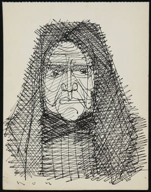 Siep van den Berg - Inkttekening, Non kopen? Bied vanaf 10!