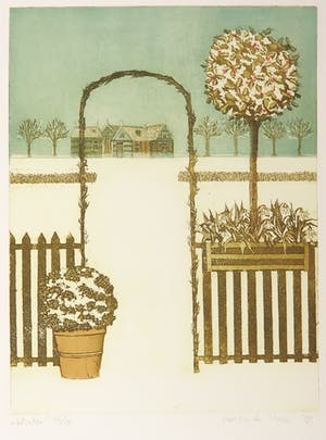 Laetitia de Haas - Lot van vier kleurenetsen, Winterse taferelen kopen? Bied vanaf 60!