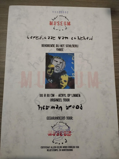 Herman Brood - schilderij, Three, gesigneerd + HBM certificaat kopen? Bied vanaf 3300!