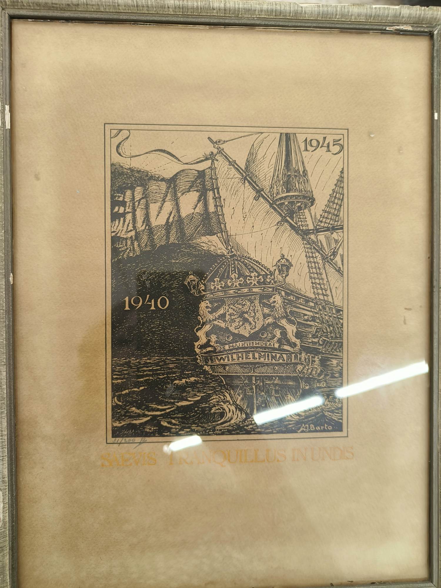 Buy A.J. Barto - Herdenkings prent 40- 45? Bid from 85!
