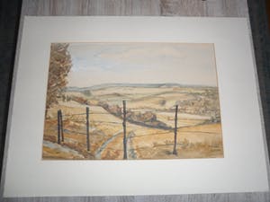 Johannes Gerardus Adrianus Guns - Aquarel. Titel, "Limburg bij Slenaken". kopen? Bied vanaf 20!