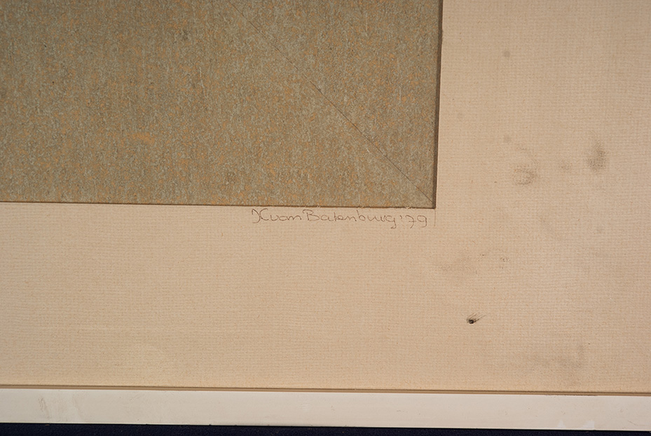 Annet van Batenburg - Diagonalen met rechthoek - Potlood en pastelkrijt op bruin papier - 1979 kopen? Bied vanaf 10!