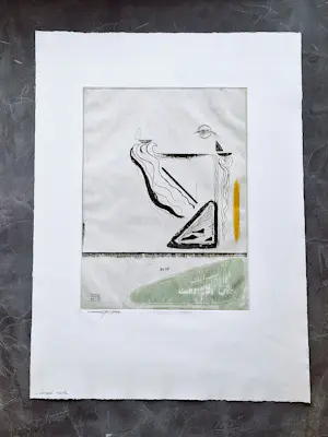 Hannes Postma - Handgekleurde reliëf Ets - enig exemplaar (E.A.) "eternal nude" potloodgesign kopen? Bied vanaf 37!