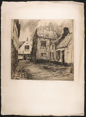 Albert Baertsoen - Ets, Vieille Rue à Malines kopen? Bied vanaf 1!