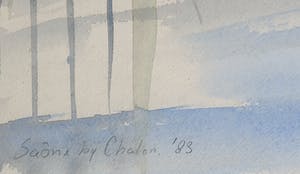Niet of onleesbaar gesigneerd - Aquarel, Saône bij Chalon - Ingelijst kopen? Bied vanaf 1!