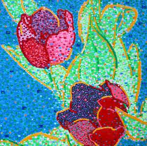 Stef Jurrien - Olieverf op doek: Tulpen - 1994 verkocht voor € 395!