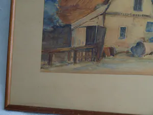 Bert Robbe - Ingelijste aquarel , Oud Commandeurshuisje Ameland – 1934 kopen? Bied vanaf 50!