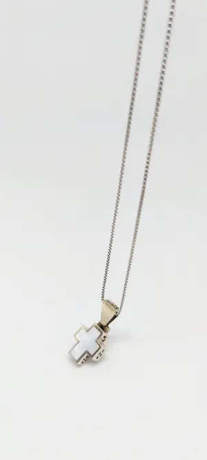 Prachtige Italiaanse Zilveren (925) Collier met hanger ingelegd met parelmoer. kopen? Bied vanaf 40!