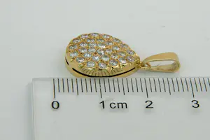 15- Exclusieve, mooi opengewerkte 18Krt goud & diamanten druppel hanger kopen? Bied vanaf 560!