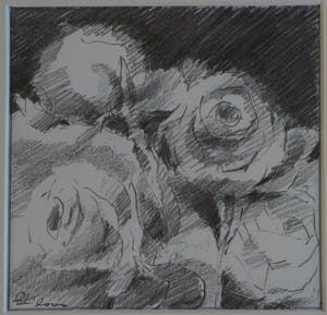 Fon Klement - Ingelijste tekening , Bloemstilleven met Rozen III - 2000 kopen? Bied vanaf 100!
