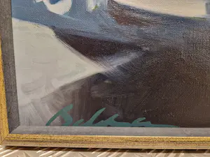 Calin Beloescu - Roemeens magisch Realist - GROOT olieverf "Mediterana" - gesigneerd kopen? Bied vanaf 1!