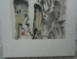 Niet of onleesbaar gesigneerd - Japanse kunstenaar, “De berg” - aquarelverf en inkt op karton kopen? Bied vanaf 1!