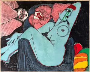 Corneille - Lithograph: 'Nu blue' (1998). kopen? Bied vanaf 295!