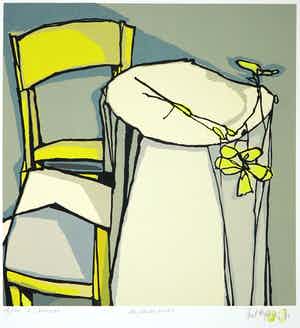 Fon Klement - Boardsnede, Les fleur jaunes verkocht voor € 1!