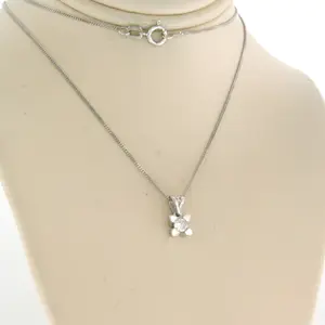 14k gouden collier en solitair hanger met briljant geslepen diamant tot. 0.13ct kopen? Bied vanaf 260!