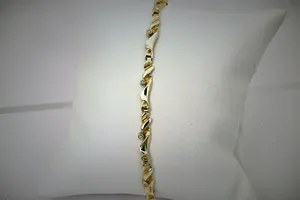 Chique gouden (14krt) & diamanten (0.10ct) "Slinger / Guirlande" armband kopen? Bied vanaf 230!