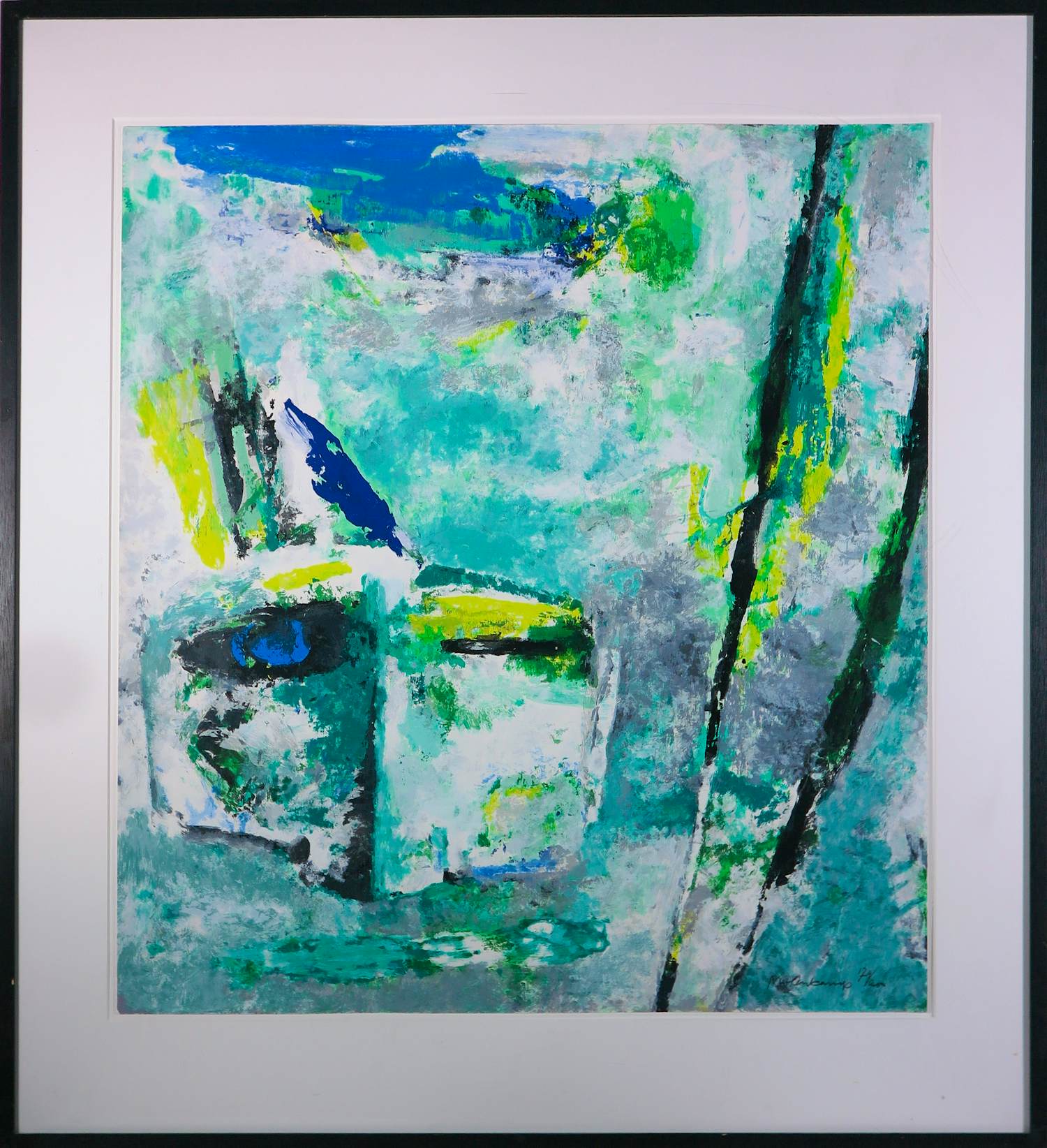 Nico Molenkamp - Zeefdruk op stevig papier, Masker - Ingelijst (Groot) kopen? Bied vanaf 80!