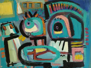 Jasper Banen - Acrylverf op doek , ingelijst , De Rij – 2014 kopen? Bied vanaf 195!