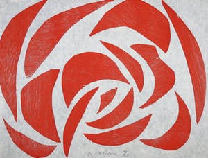 Carel Visser - Houtdruk, Roos kopen? Bied vanaf 100!