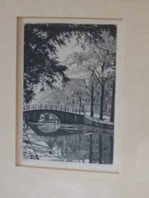 Maarten Langbroek - Antieke ets, Reguliersgracht Amsterdam kopen? Bied vanaf 25!