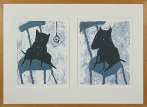 Peter Bastiaanssen - Zeefdruk, Dog tweeluik - Ingelijst kopen? Bied vanaf 40!