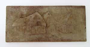 Jan Müller - Wit Chamotte aardewerken wandtegel Orvelte verkocht voor € 10!