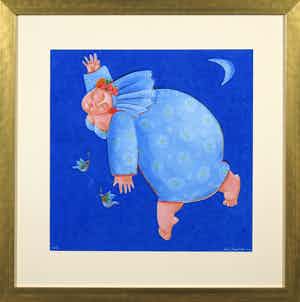 Ada Breedveld - Zeefdruk, Zonder titel - Ingelijst verkocht voor € 35!