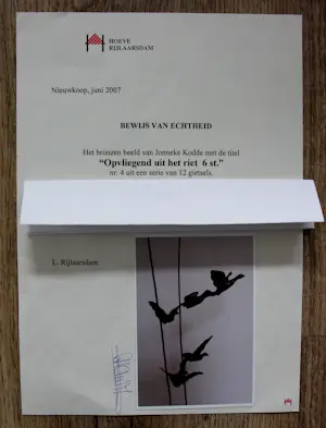 Jonneke Kodde - Bronzen sculptuur: 'Opvliegend uit het riet' + certificaat kopen? Bied vanaf 3095!