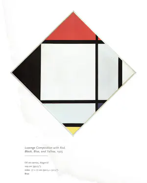 Piet Mondriaan - Lozenge Comp. with Red, Black, Blue and Yellow, emaille op metaal (unica, groot) kopen? Bied vanaf 695!