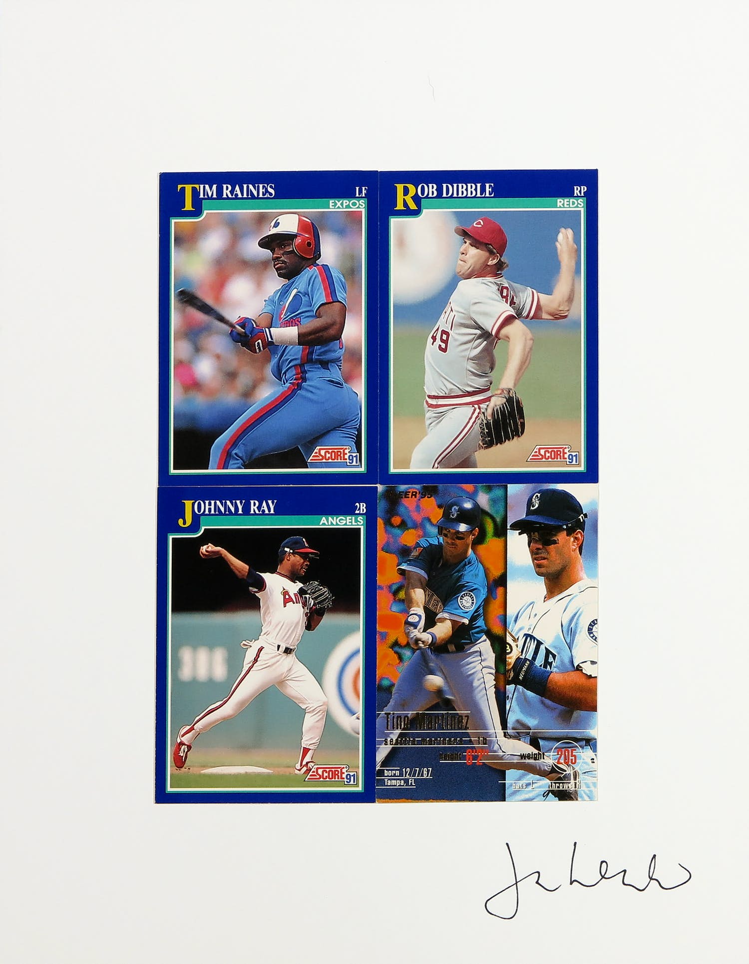 Jan Henderikse - Collage van honkbalkaarten, Topps verkocht voor € 1!