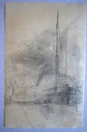 Salomon Leonardus Verveer - Gezicht op Lekkerkerk - tekening, rond 1850 kopen? Bied vanaf 195!