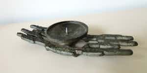 Niet of onleesbaar gesigneerd - Horst Dalbeck - Brutalistische metalen kandelaar verkocht voor € 1!