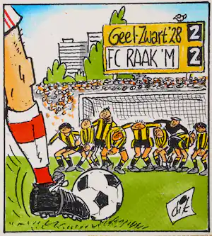 Dik Bruynesteyn - originele tekening 'Spanning en sensatie, het muurtje' verkauft für € 50!