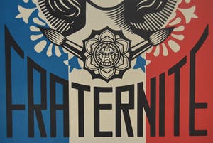 AcheterShepard Fairey - LIBERTÉ, ÉGALITÉ, FRATERNITÉ - gesigneerd? Enchérissez de 1!