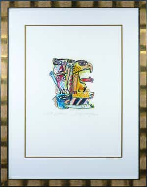 Henk Vierveijzer - Pastelkrijt, Mee eens - Ingelijst verkocht voor € 100!