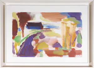 AcheterKlaas Boonstra - Gemengde techniek op papier, Abstracte compositie - Ingelijst? Enchérissez de 150!