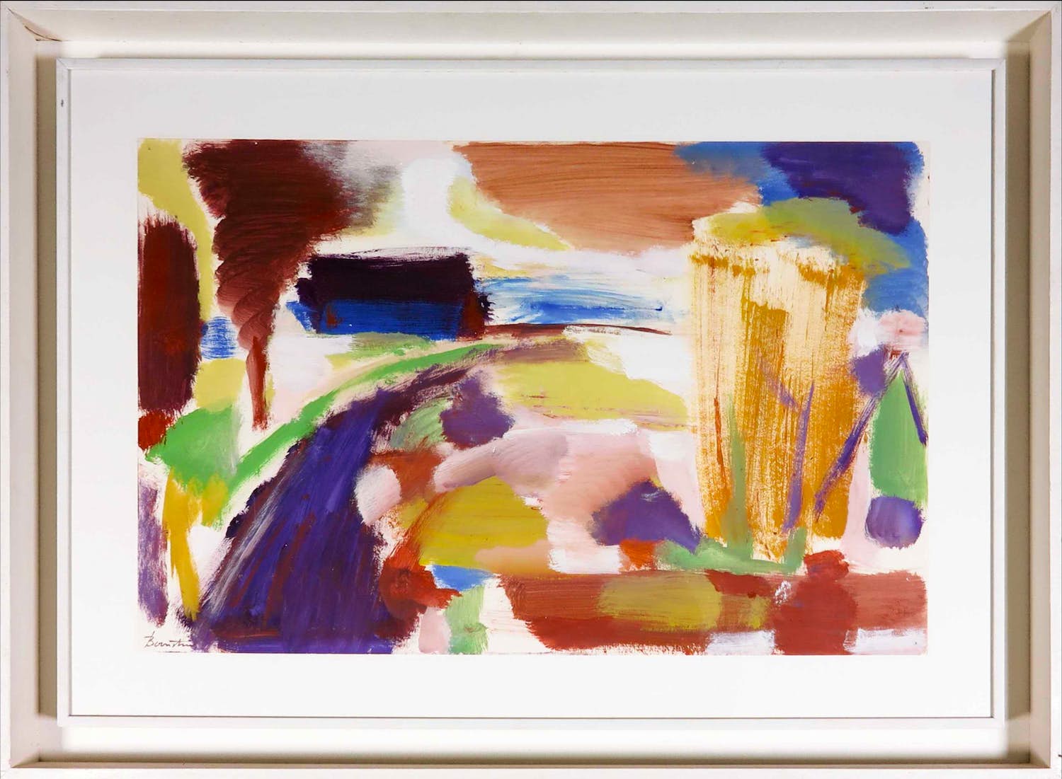 Klaas Boonstra - Gemengde techniek op papier, Abstracte compositie - Ingelijst kopen? Bied vanaf 150!