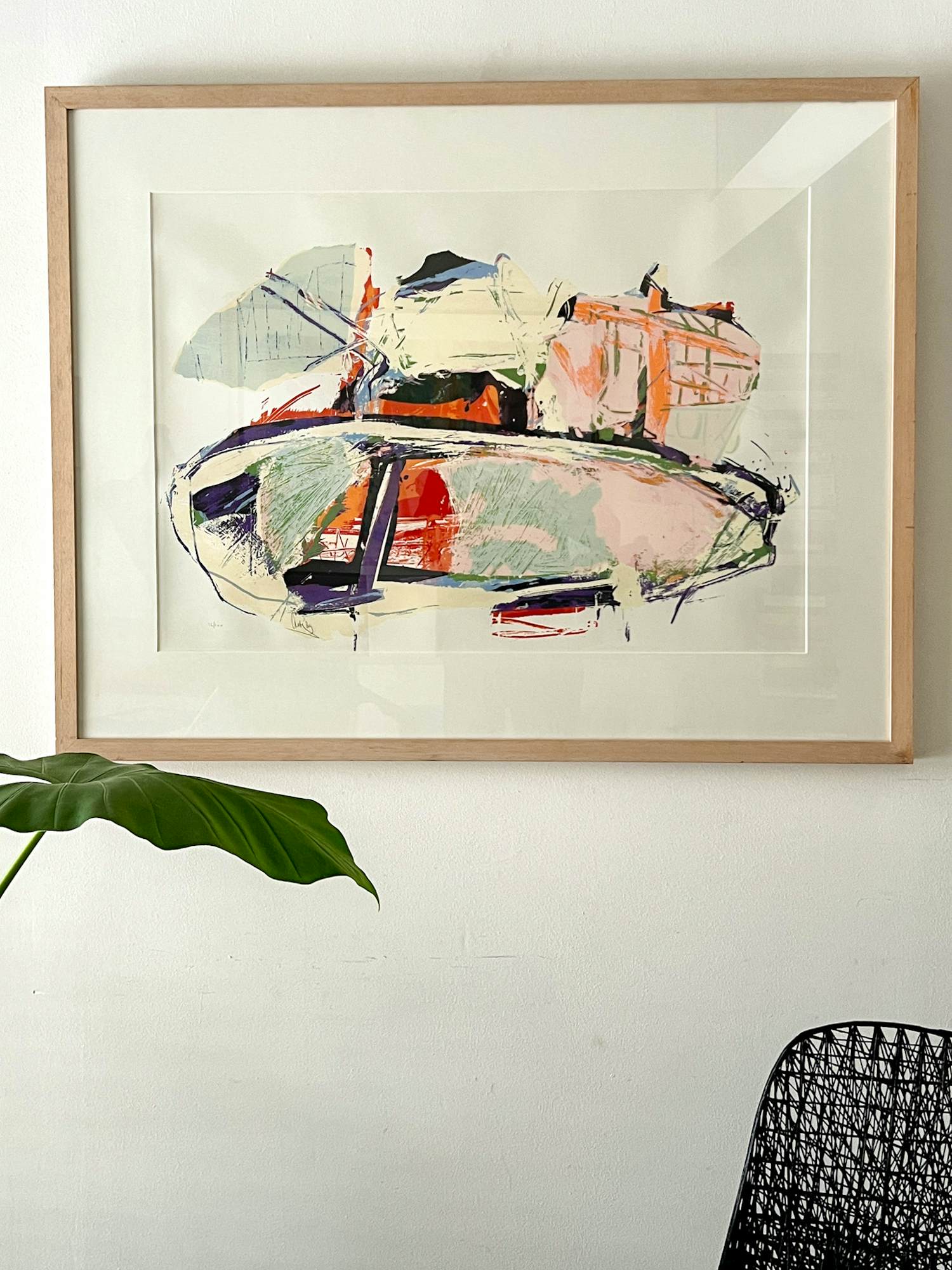 Arty Grimm - Abstracte compositie, 1989, in lijst kopen? Bied vanaf 75!