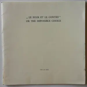 Yves De Smet - "Le pour et le contre" or The Impossible Choice. 1982 kopen? Bied vanaf 30!