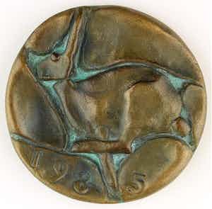 Geer Steyn - Bronzen penning: Jaarpenning Haas, 1985 verkocht voor € 145!