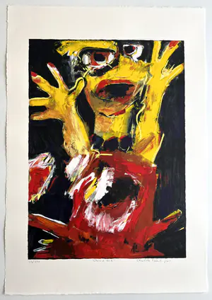 Charlotte Molenkamp - handgesigneerde zeefdruk | 'Dansend Kind' | 1993 kopen? Bied vanaf 1!