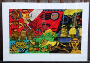 Corneille - ingelijste grote litho: Présence Africaine (Prachtige lijst!) kopen? Bied vanaf 1250!