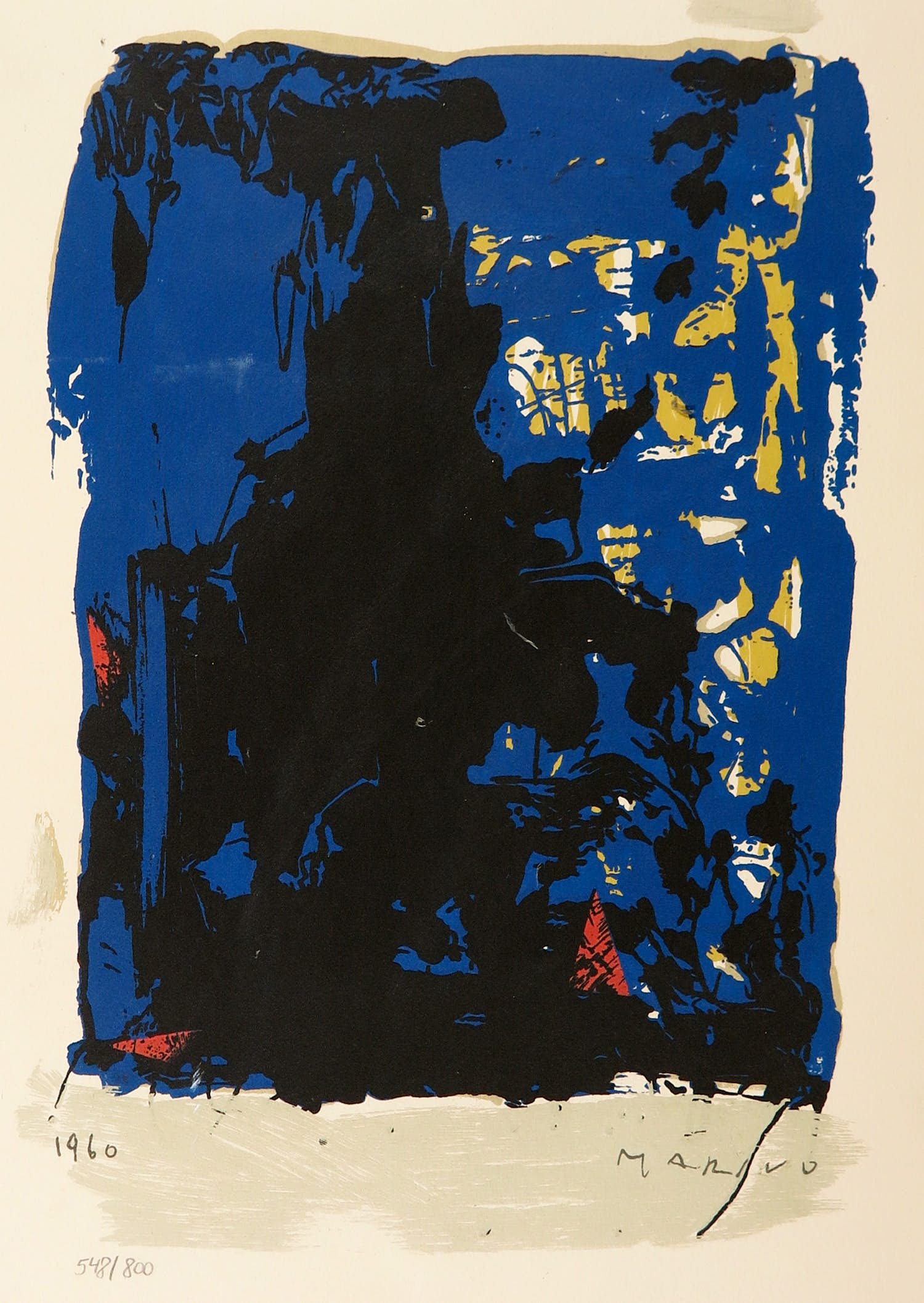 Marino Marini - Litho, Fantasia in blu - Uitgegeven door S.P.A.D.E.M. kopen? Bied vanaf 1!