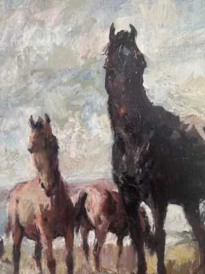 Jan Groenestein - Paarden op een dijk. kopen? Bied vanaf 350!