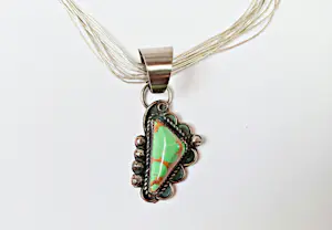 Gary Nez sterling zilver variscite liquid silver collier Navajo Indiaans kopen? Bied vanaf 175!