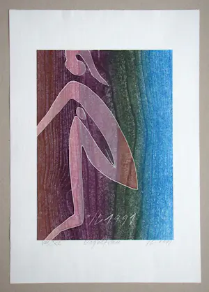Franz Eggenschwiler - Vogelfrau - 1991 - Originele houtsnede - gesigneerd en genummerd kopen? Bied vanaf 70!