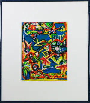 Gertie Janssen - Gouache en potlood op papier, Drieluik, I, II, III - Ingelijst kopen? Bied vanaf 100!